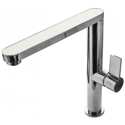 Miscelatore Monocomando con canna girevole cromata Materia 21x26 cm Granitek Bianco 68