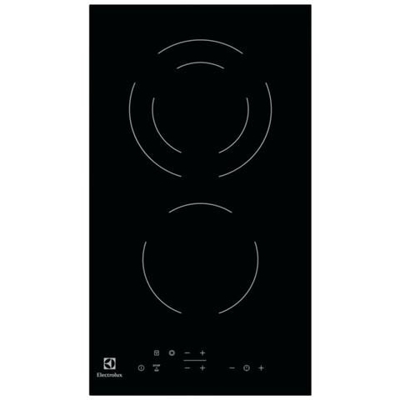 Piano Cottura EHF3320NOK in Vetroceramica 2 Zone Cottura da 30 cm Colore Nero