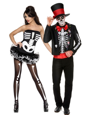 Costume di coppia di scheletri Halloween