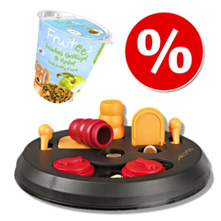 Set addestramento Bosch Fruitees e Trixie Dog Activity Flip Board - flip board e snack Fagiano & Fico (200 g) precio