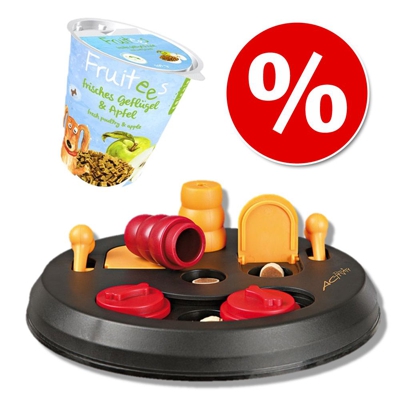Set addestramento Bosch Fruitees e Trixie Dog Activity Flip Board - flip board e snack Fagiano & Fico (200 g)