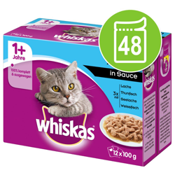 Whiskas 1+ buste 48 x 100 g - Selezione Pesce in Salsa características