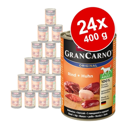 Animonda GranCarno Original 24 x 400 g - Adult Manzo & Salmone con Spinaci