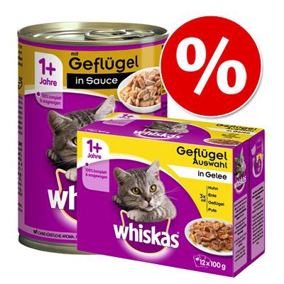 Set misto Whiskas 1+ - Set Misto 3: Carni bianche (Gelée)