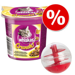 Set gioca & impara: Whiskas Crunch con Pollo, Tacchino & Anatra + Snackball - 100 g Whiskas Crunch + Snackball en oferta