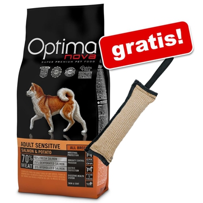 12 kg Optimanova + Riportello con manico Trixie gratis! - Adult Sensitive Salmone & Patate