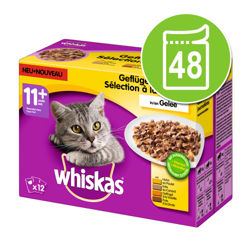 Whiskas 11+ Senior buste 48 x 100 g - Selezione Carni Bianche in Gelatina precio