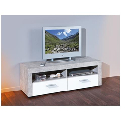 Porta Tv Moderno Di Design, Laminato Effetto Marmo E Frontale Laccato Bianco Opaco características