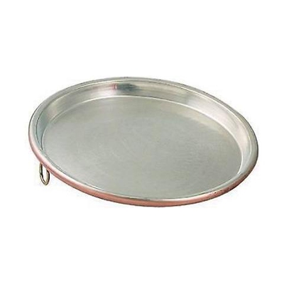 Teglie In Rame Stagnato Tonde Bordo Cm. 3 Diametro Cm 36