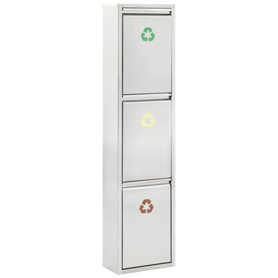 Pattumiera Per Riciclaggio Argento Acciaio Inox 3x8 L