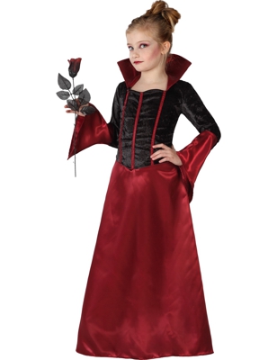 Costume vampiro bambina con gonna satinata