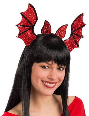 Cerchietto pipistrello rosso per adulto
