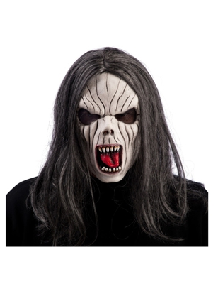 Maschera in lattice da vampiro con capelli adulto