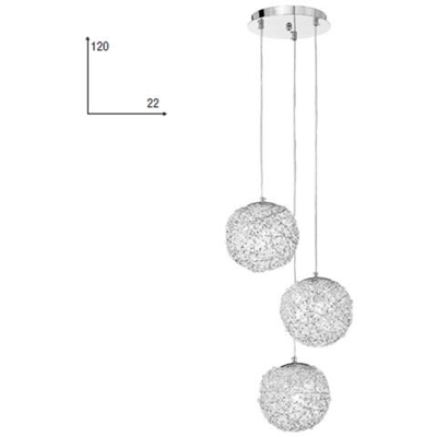 Lampadario a sospensione per arredo interno 22x120