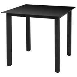 Tavolo Da Pranzo Per Giardino Vetro Alluminio 80x80x74 Cm Nero precio