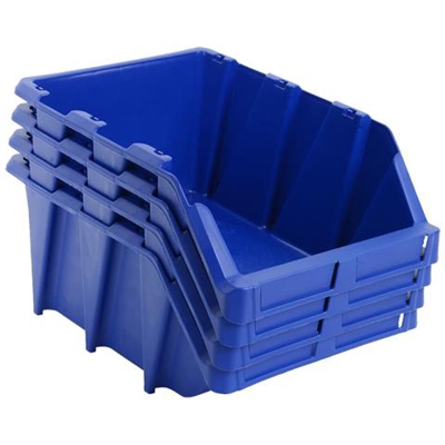 Contenitori Portaoggetti Impilabili 20 Pz 265x420x178 Mm Blu