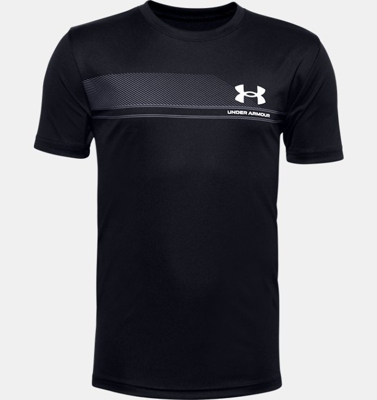 Maglia a manica corta UA Tech™ Lockup Stripe da ragazzo