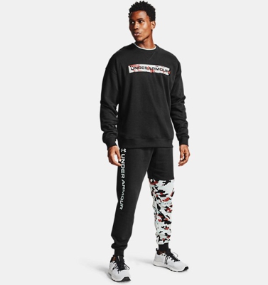 Maglia UA Rival Fleece Camo Wordmark da uomo
