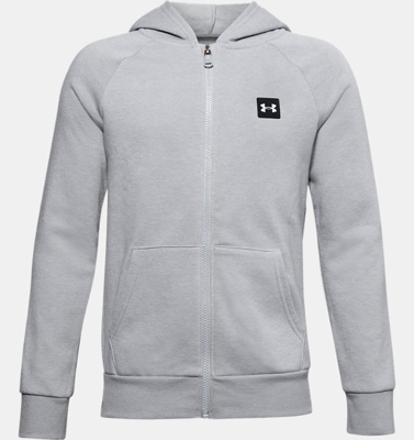 Felpa con cappuccio UA Rival Fleece Full Zip da ragazzo